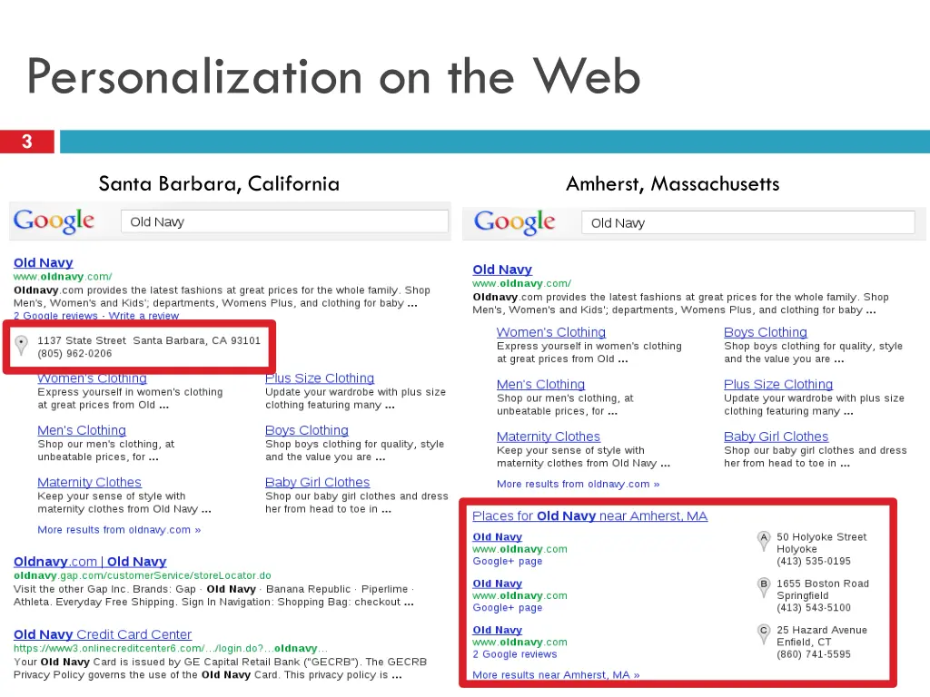 personalization on the web