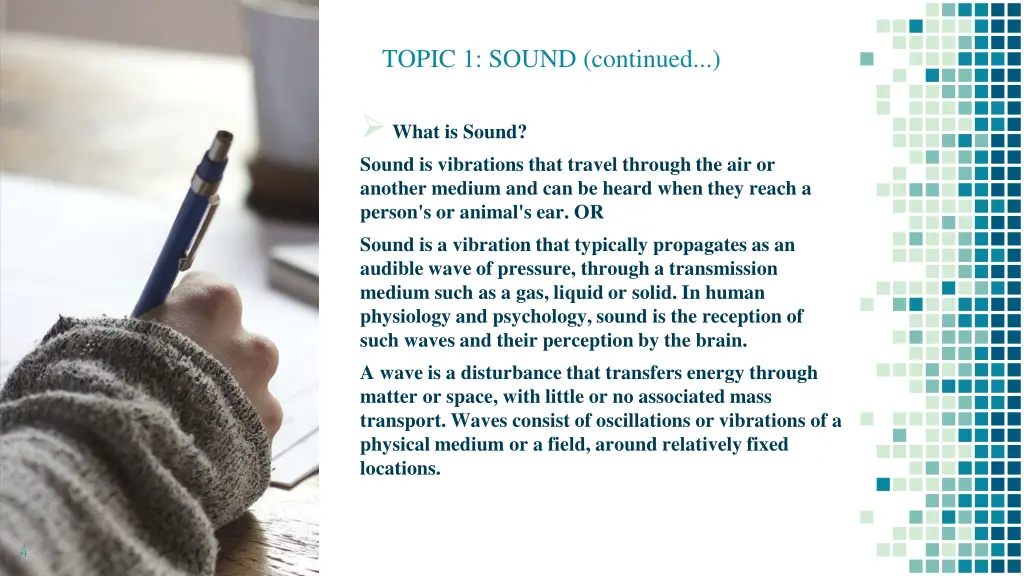 topic 1 sound continued