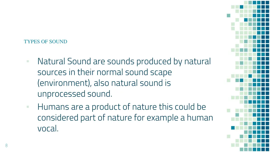 types of sound