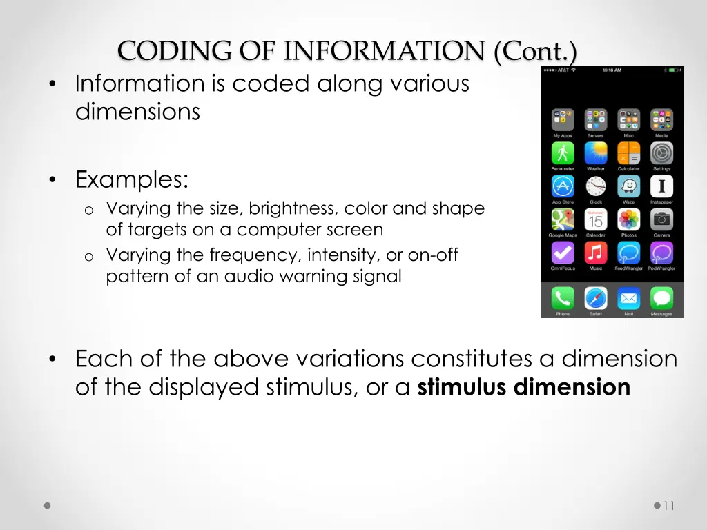 coding of information cont information is coded
