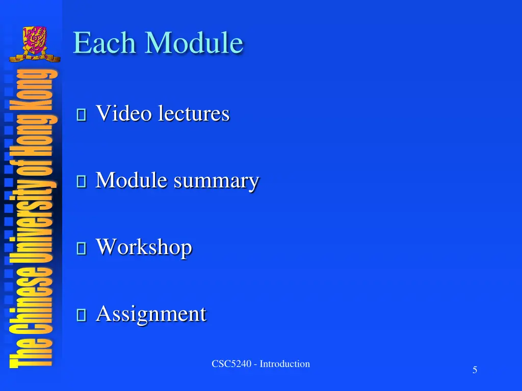 each module