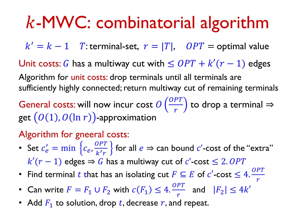 mwc combinatorial algorithm 2