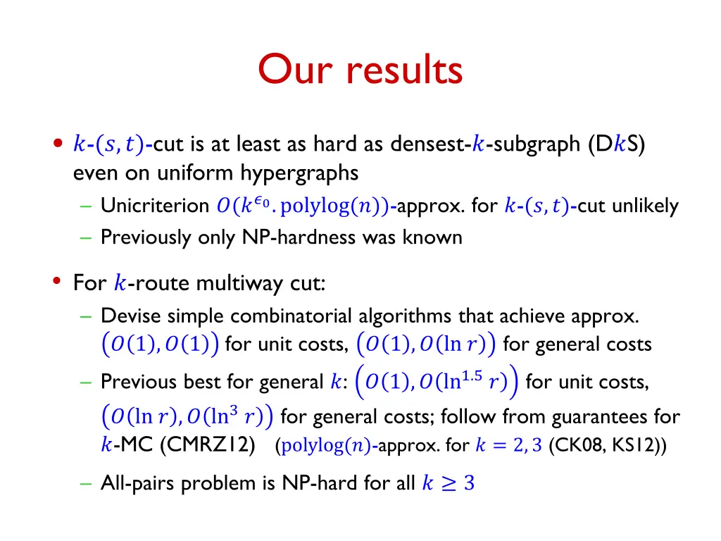 our results 2