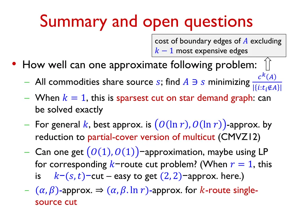 summary and open questions 1