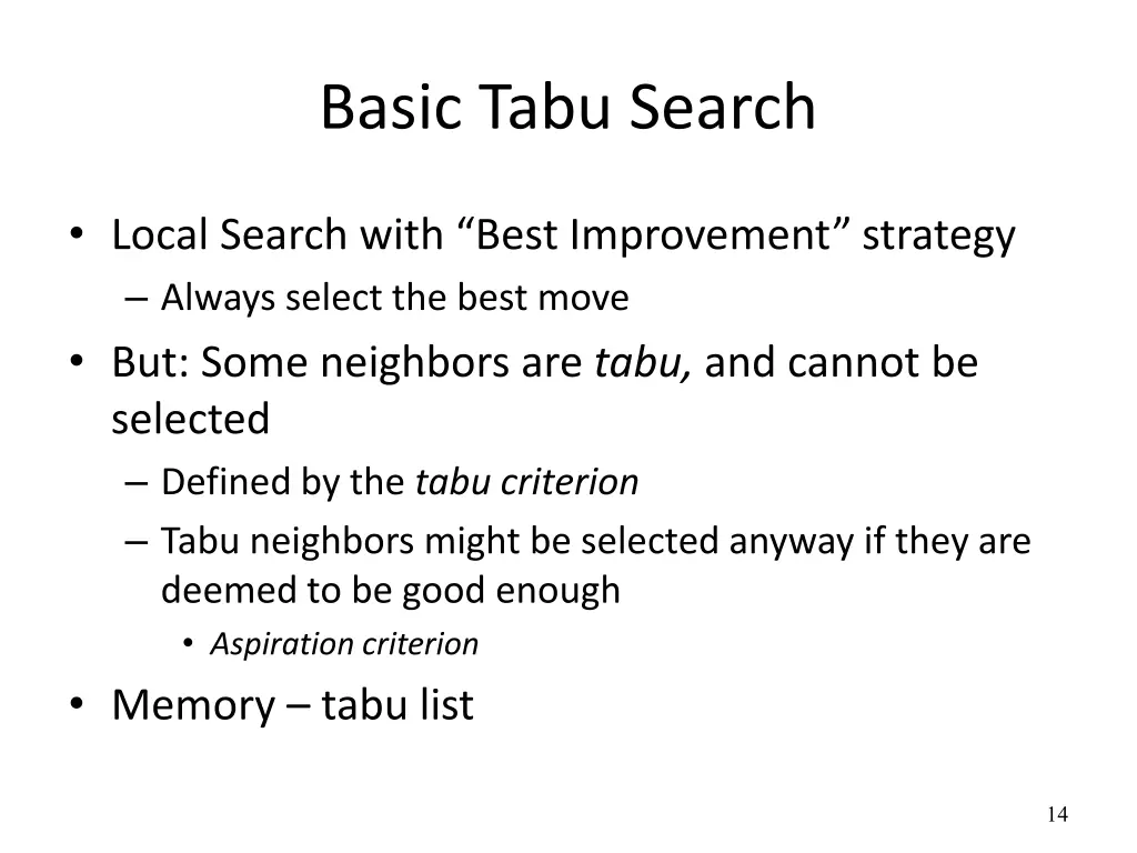 basic tabu search