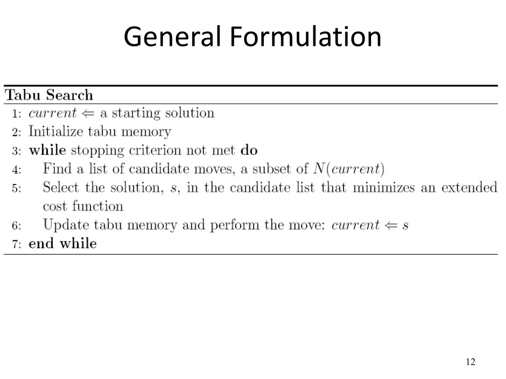general formulation