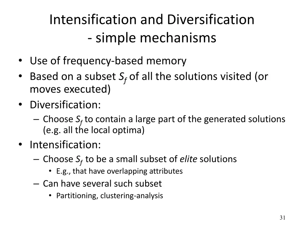 intensification and diversification simple