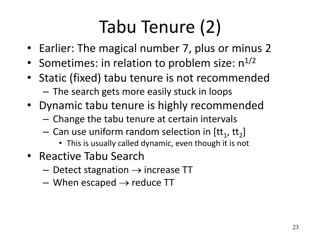 tabu tenure 2