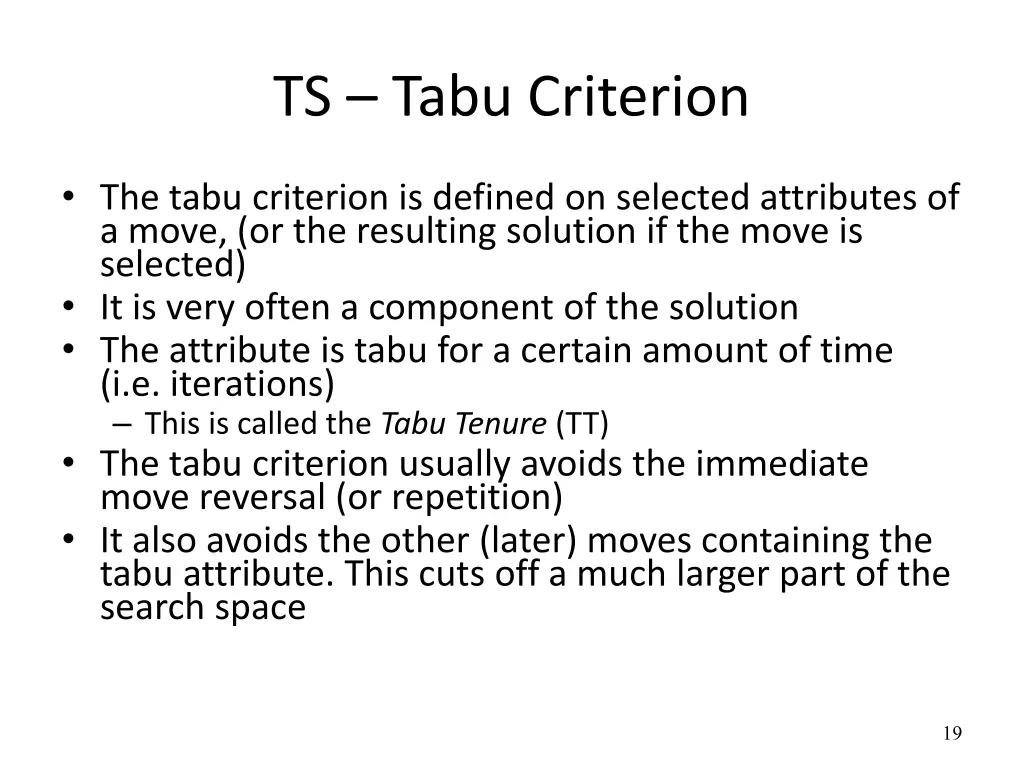 ts tabu criterion