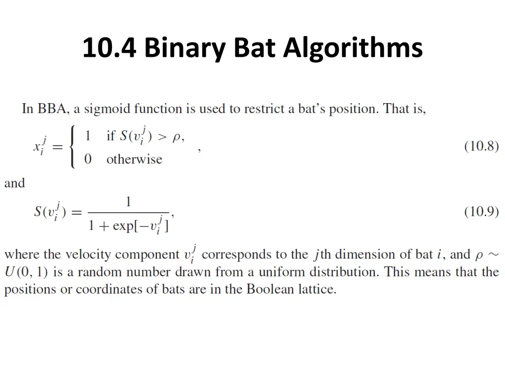 10 4 binary bat algorithms