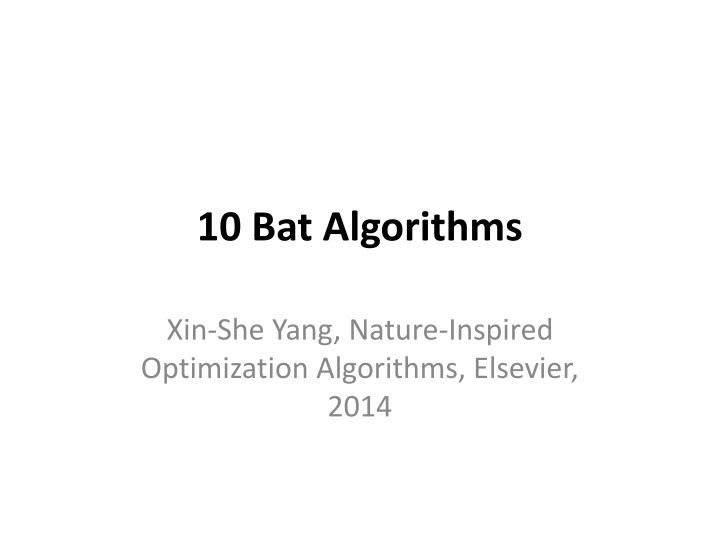 10 bat algorithms