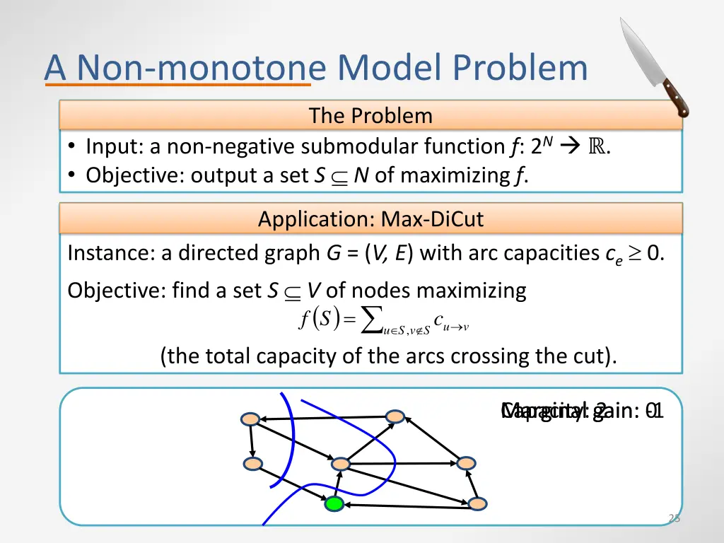 a non monotone model problem