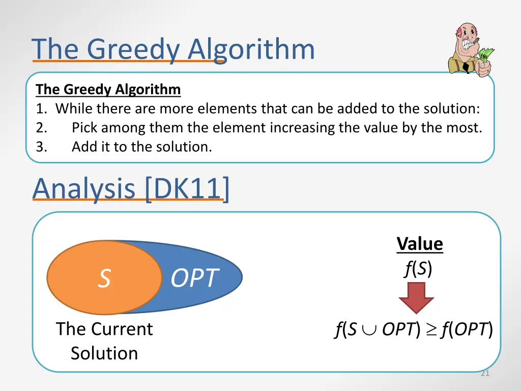 the greedy algorithm