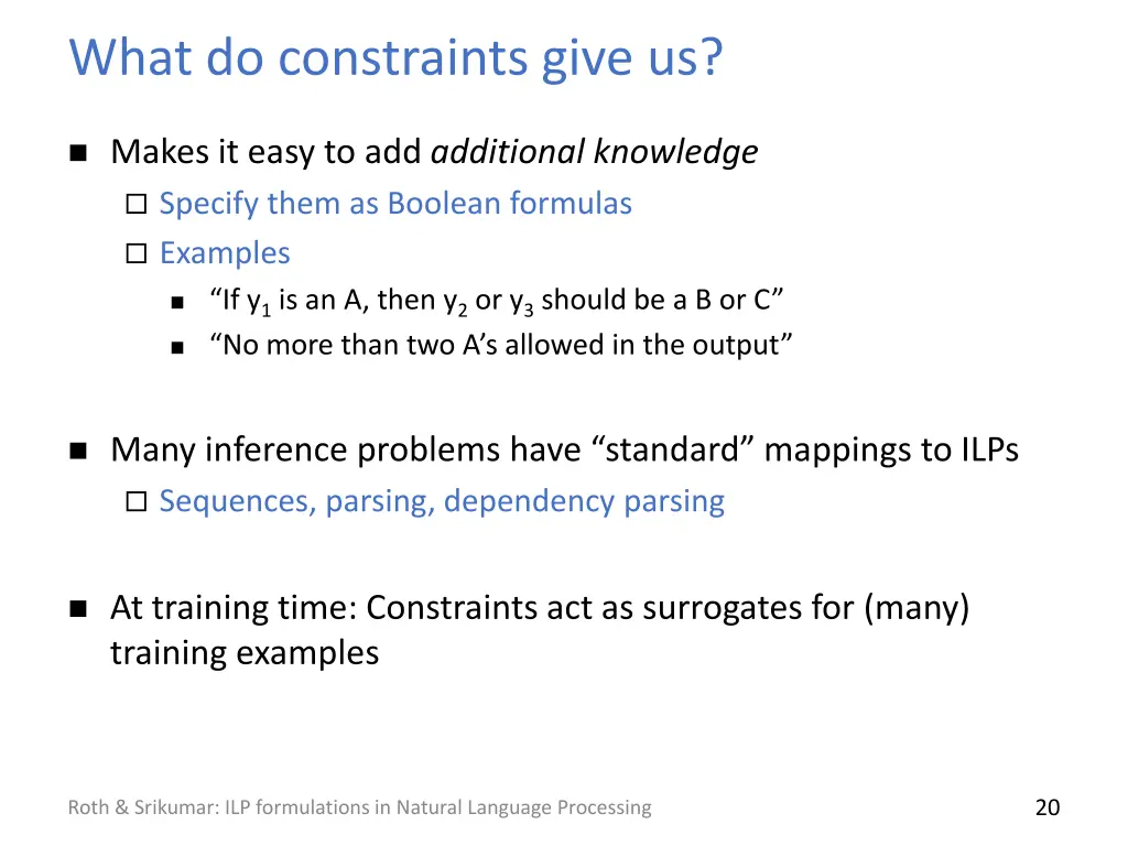 what do constraints give us
