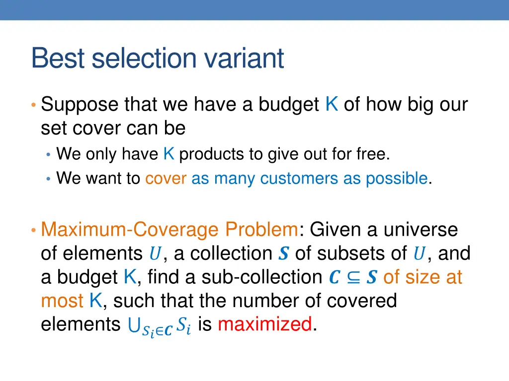 best selection variant