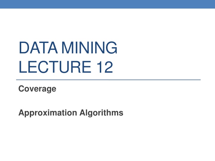 data mining lecture 12