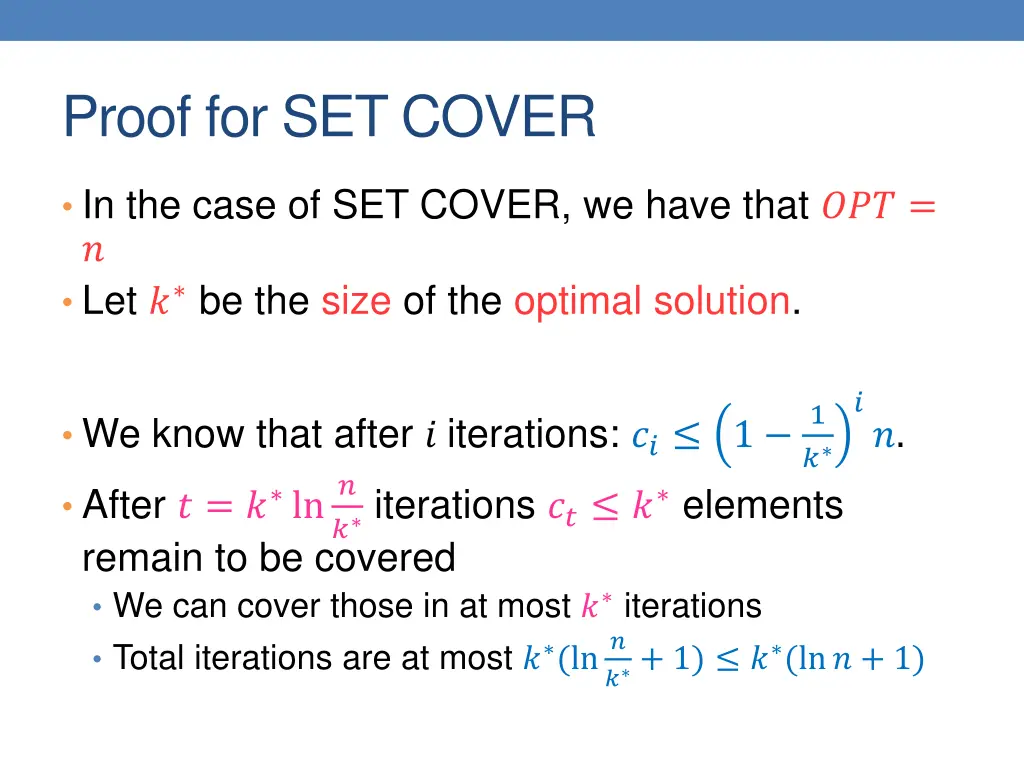 proof for set cover