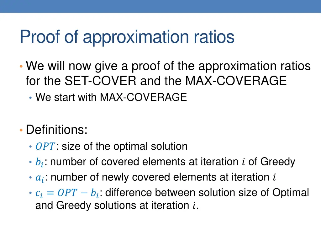 proof of approximation ratios