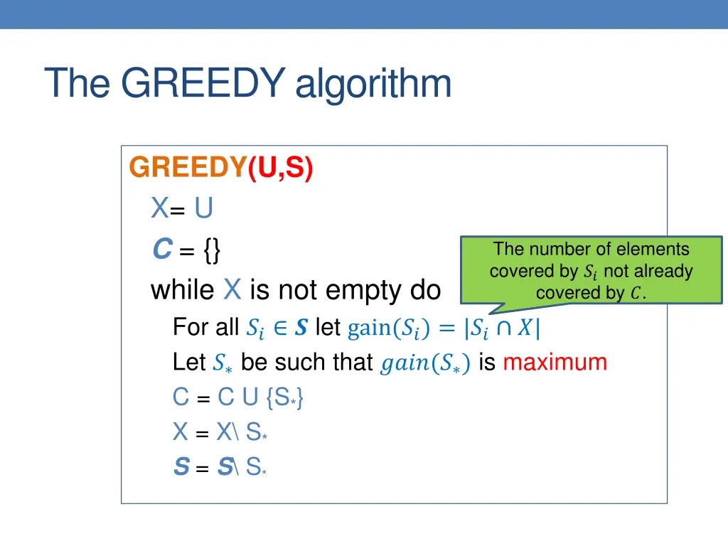 the greedy algorithm