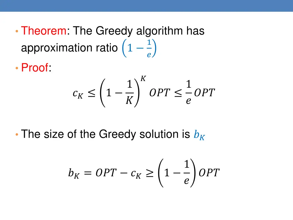 theorem the greedy algorithm has approximation