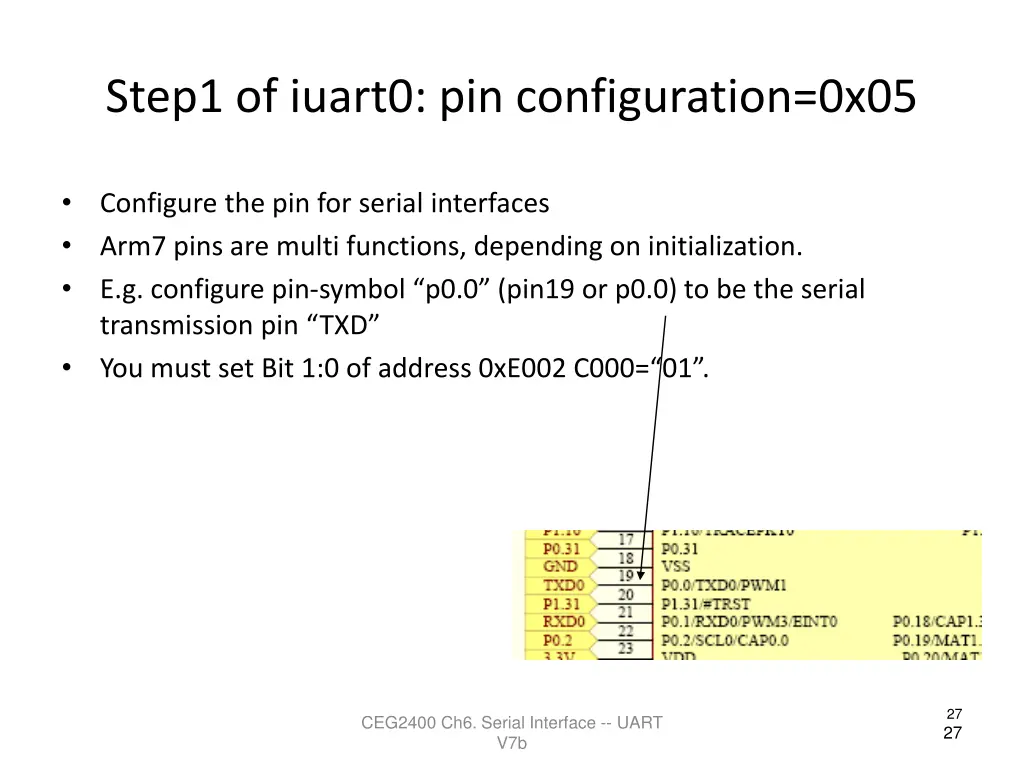 step1 of iuart0 pin configuration 0x05