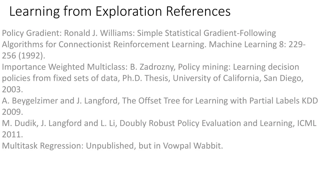 learning from exploration references