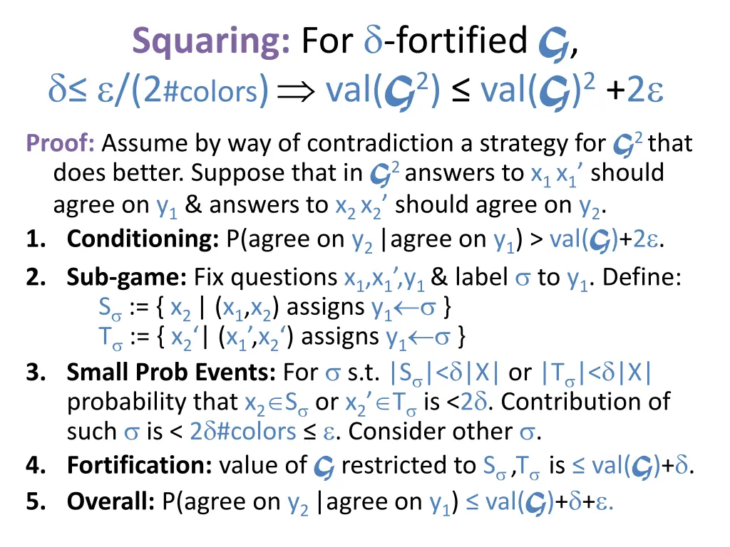 squaring for fortified g 2 colors