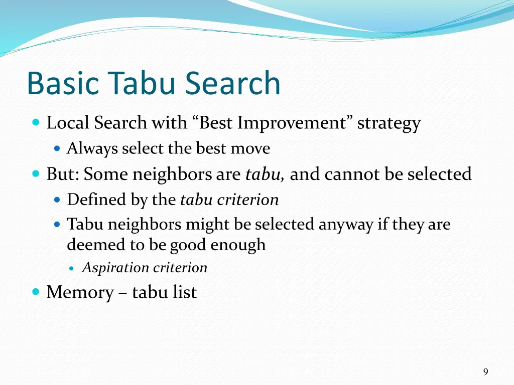 basic tabu search