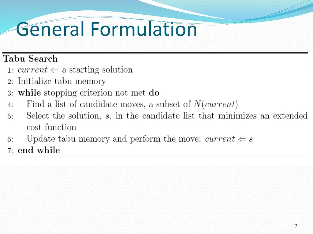general formulation