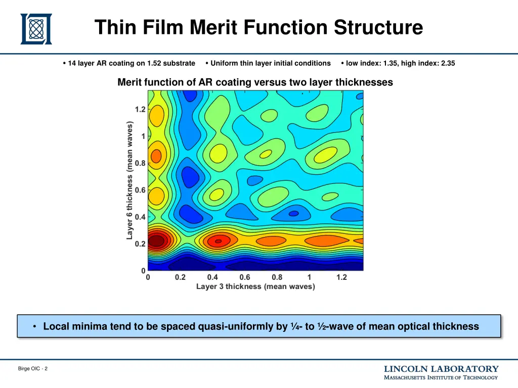thin film merit function structure