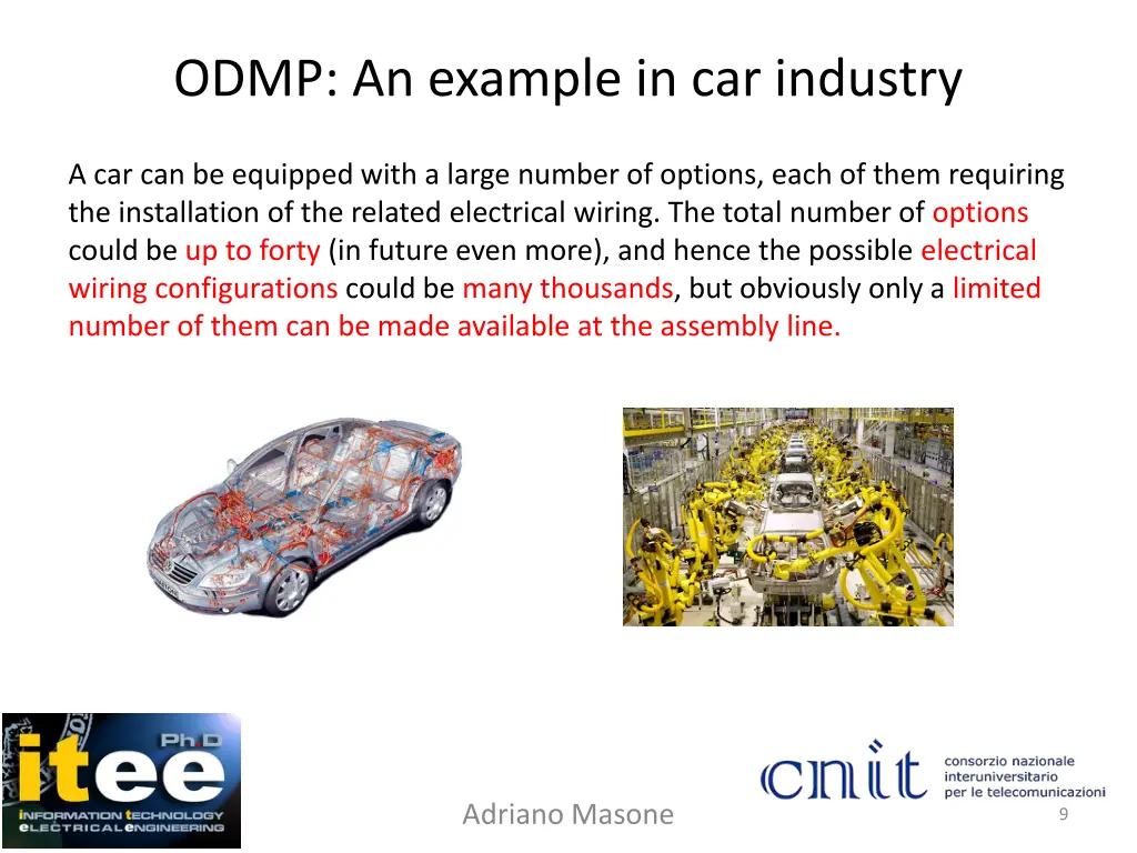 odmp an example in car industry