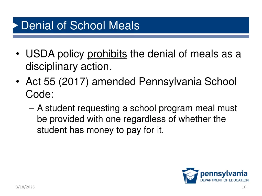 denial of school meals
