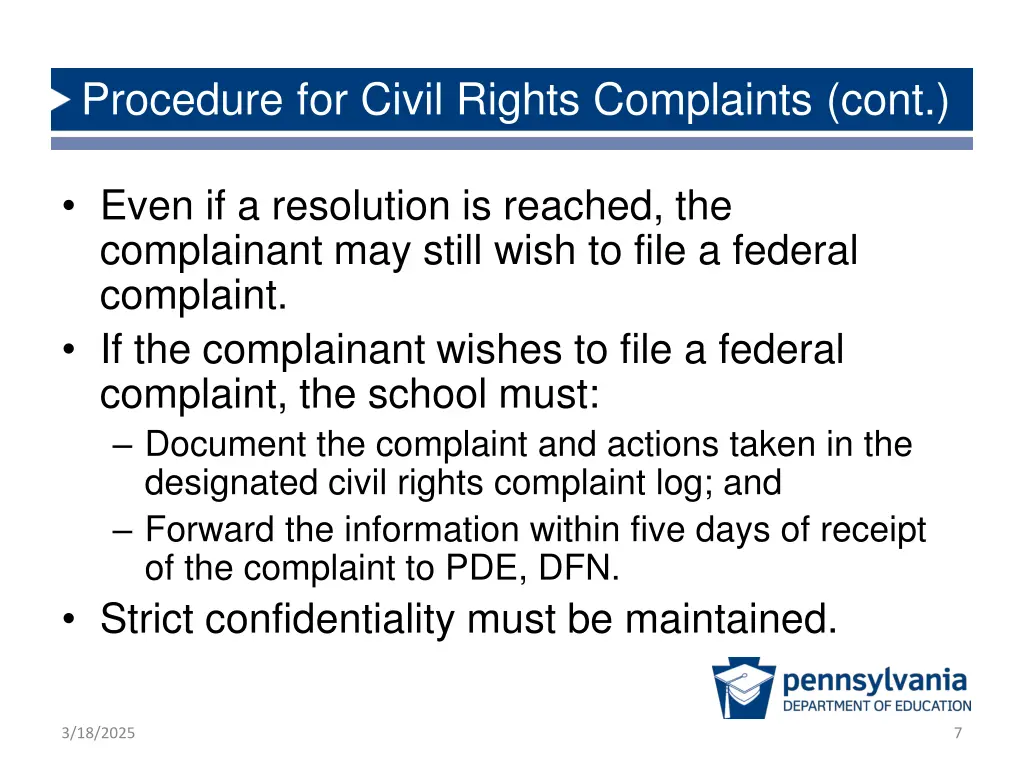 procedure for civil rights complaints cont 1