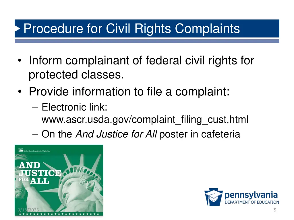 procedure for civil rights complaints