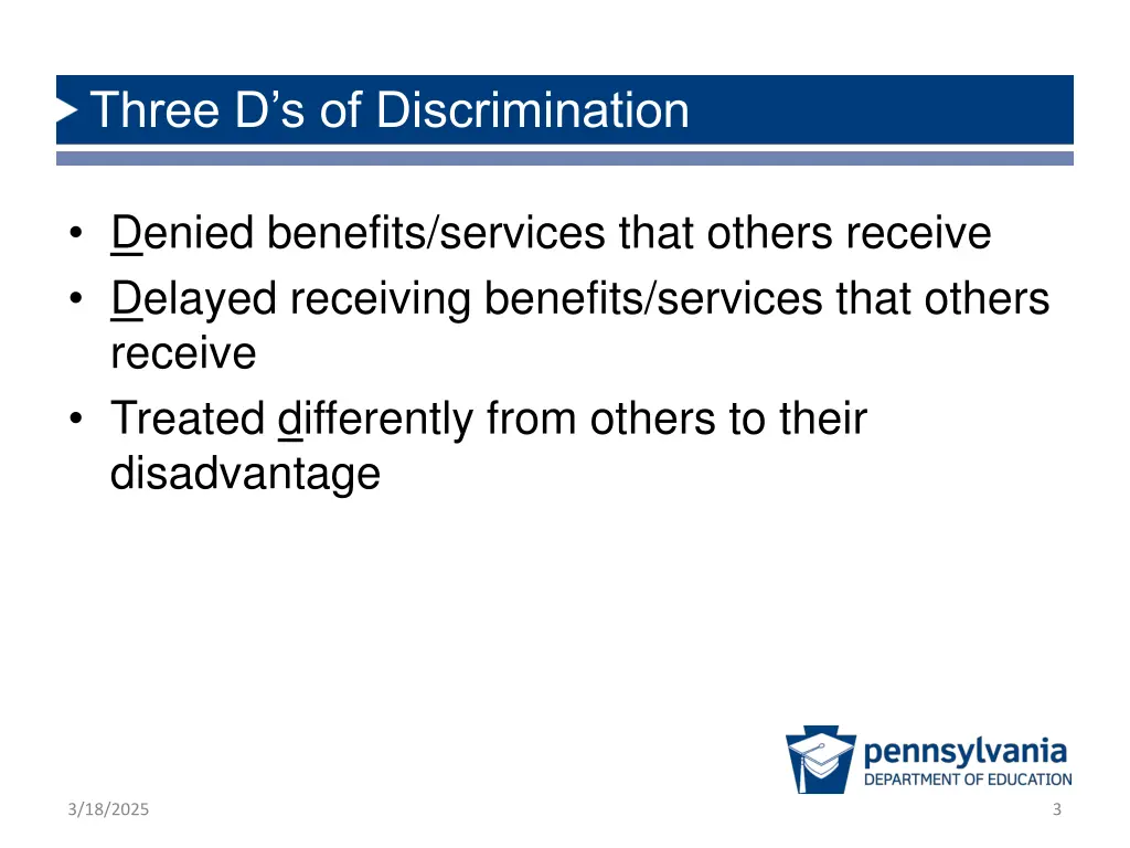 three d s of discrimination