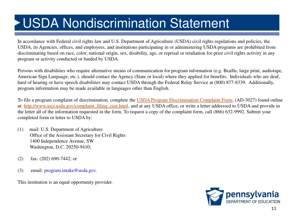 usda nondiscrimination statement