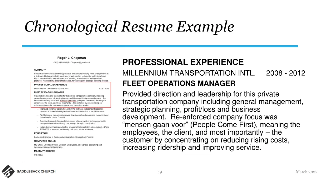 chronological resume example 1