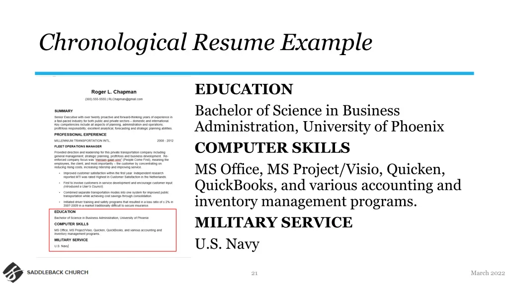 chronological resume example 3