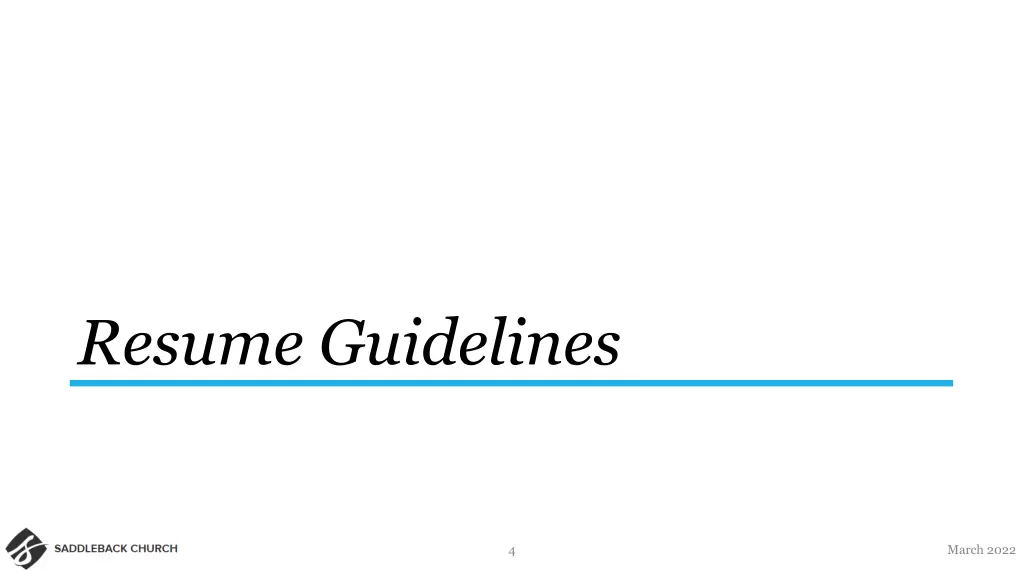 resume guidelines