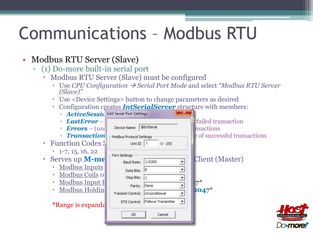communications modbus rtu 1