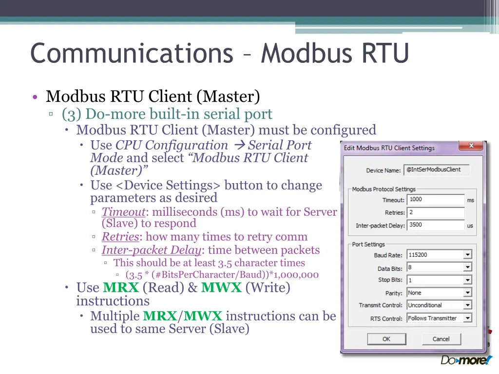 communications modbus rtu 3