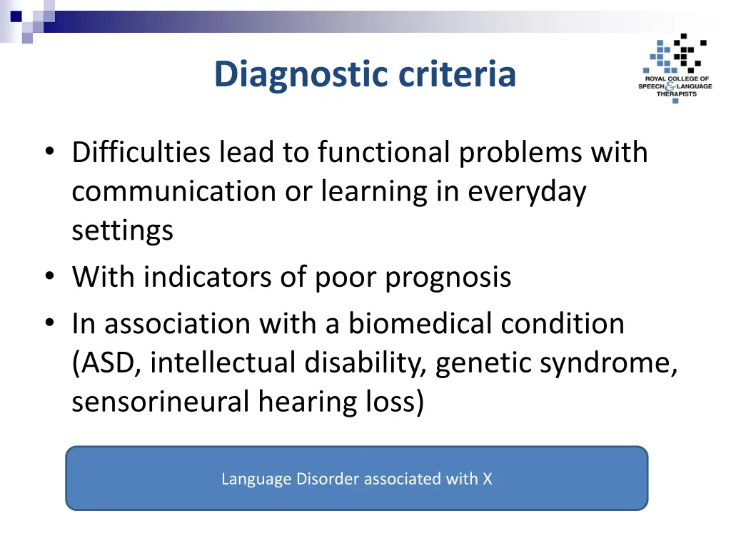 diagnostic criteria 1