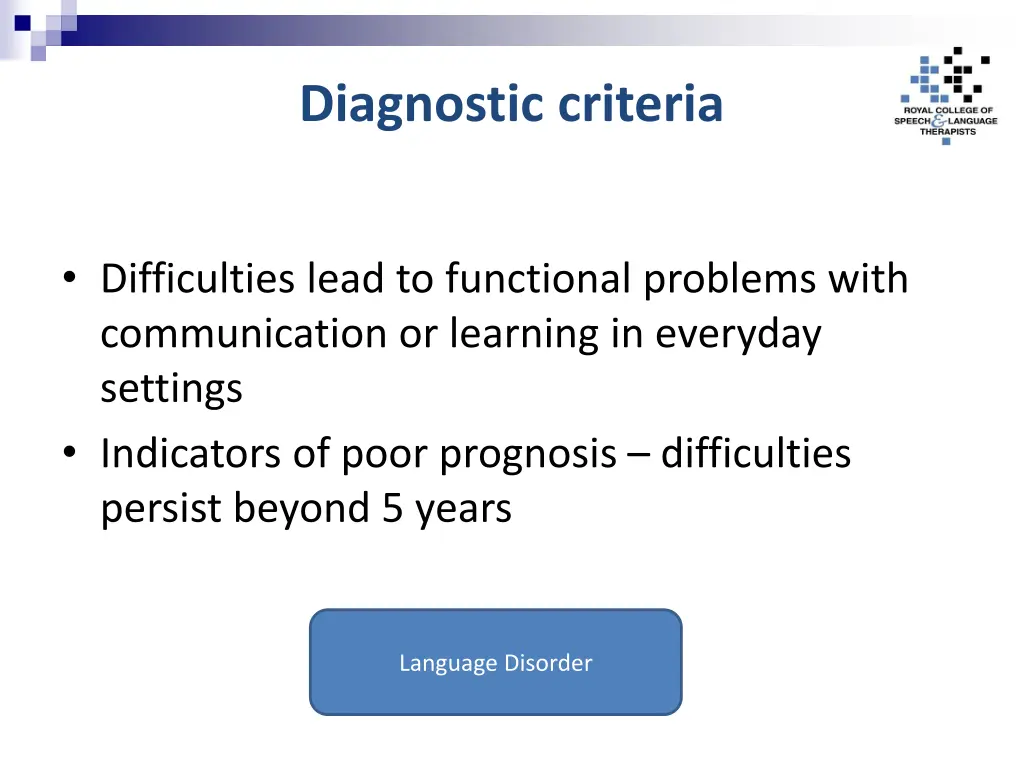 diagnostic criteria