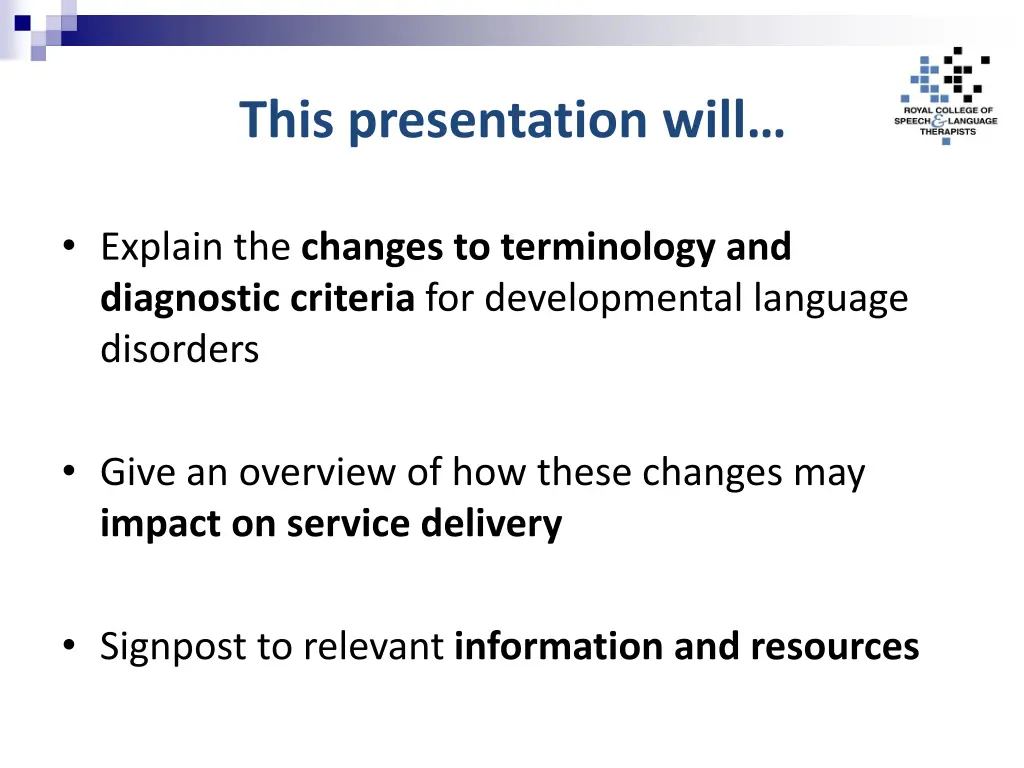 this presentation will
