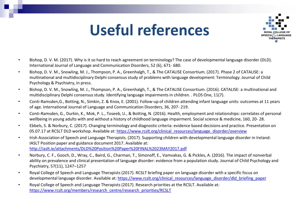 useful references