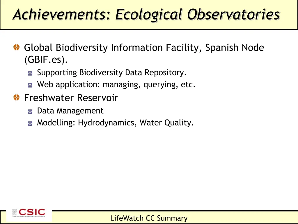achievements ecological observatories 1