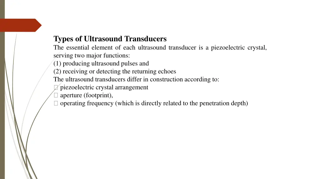 types of ultrasound transducers the essential