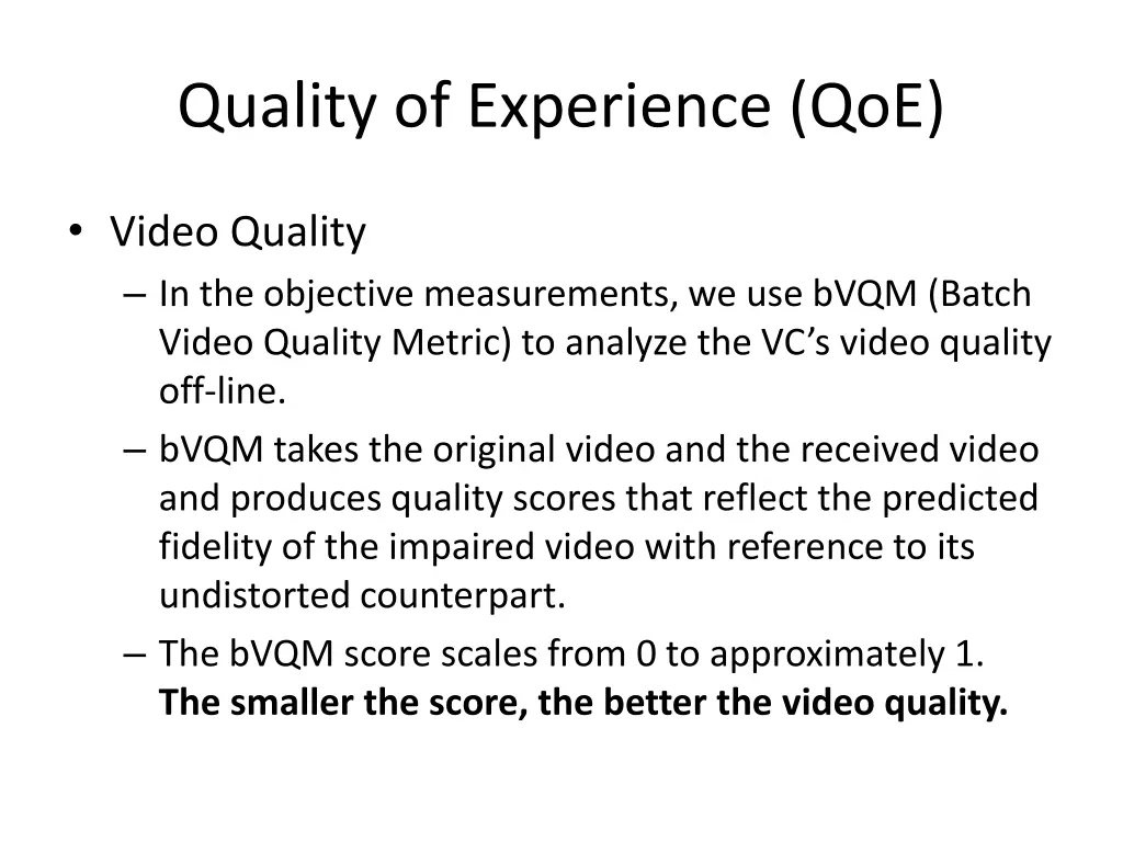 quality of experience qoe
