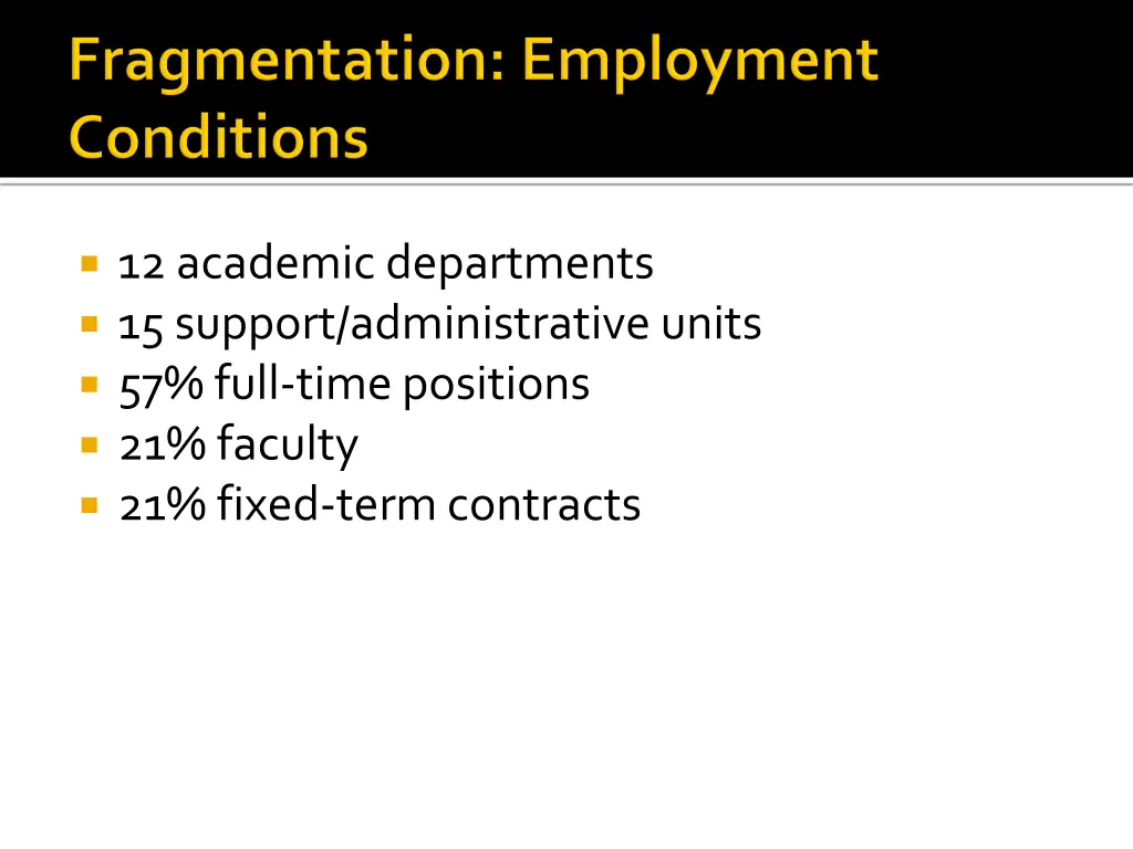 12 academic departments 15 support administrative