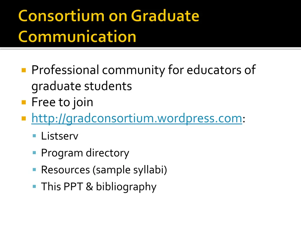 professional community for educators of graduate